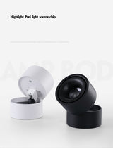Dimmable LED Downlights Surface Mounted COB LED Spot Ceiling Lamp 9W 12W 15W 18W Foldable And 360° Rotatable Background