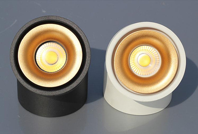 Dimmable LED Downlights Surface Mounted COB LED Spot Ceiling Lamp 9W 12W 15W 18W Foldable And 360° Rotatable Background