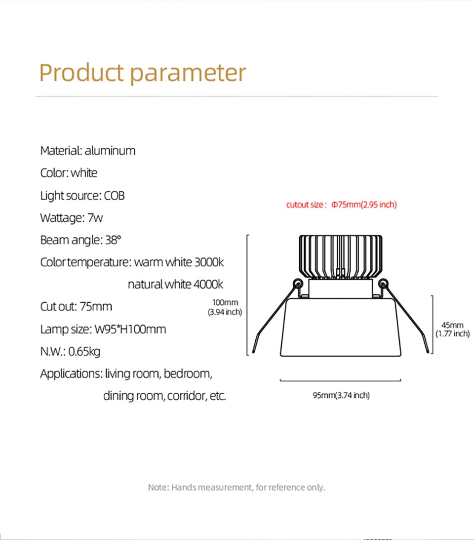 Aisilan Modern Recessed Downlight design led Lamp Ceiling Recess Hidden Lights Indoor Lighting Spot Living Room Spotlights