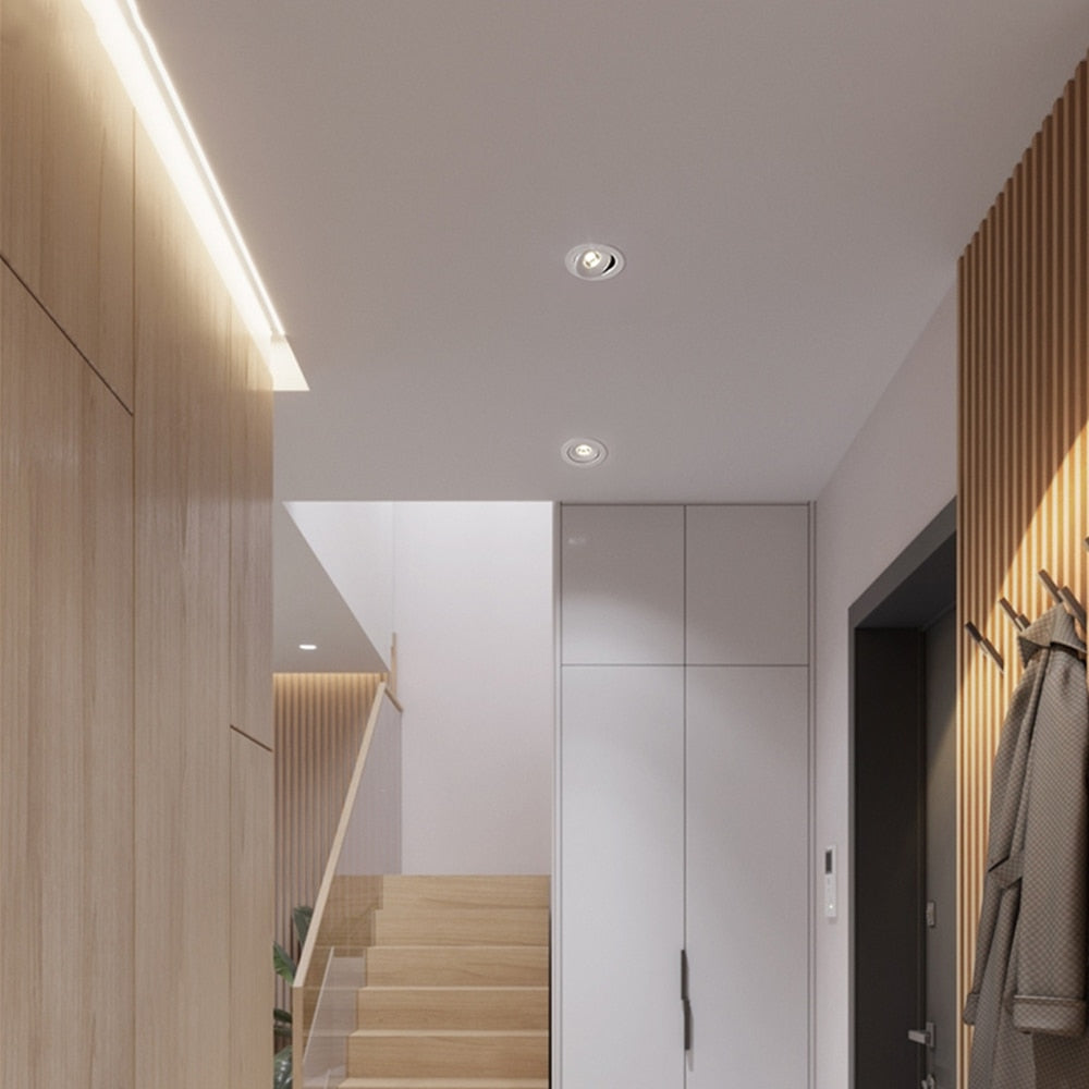 DBF 2022 New 360 Degrees Angle Adjustable 5W 7W 10W 12W 18W Ceiling Spot Lights Recessed Downlights For Home TV Background