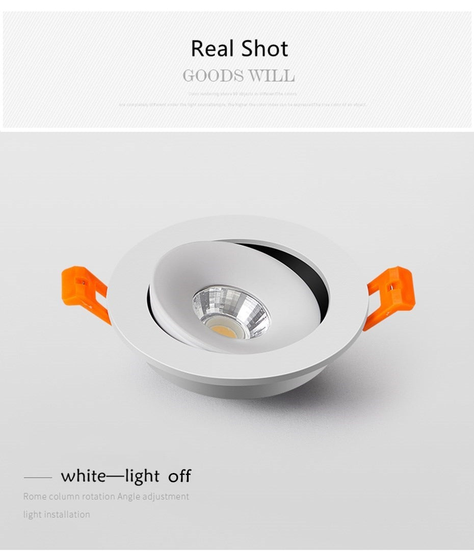 DBF 2022 New 360 Degrees Angle Adjustable 5W 7W 10W 12W 18W Ceiling Spot Lights Recessed Downlights For Home TV Background