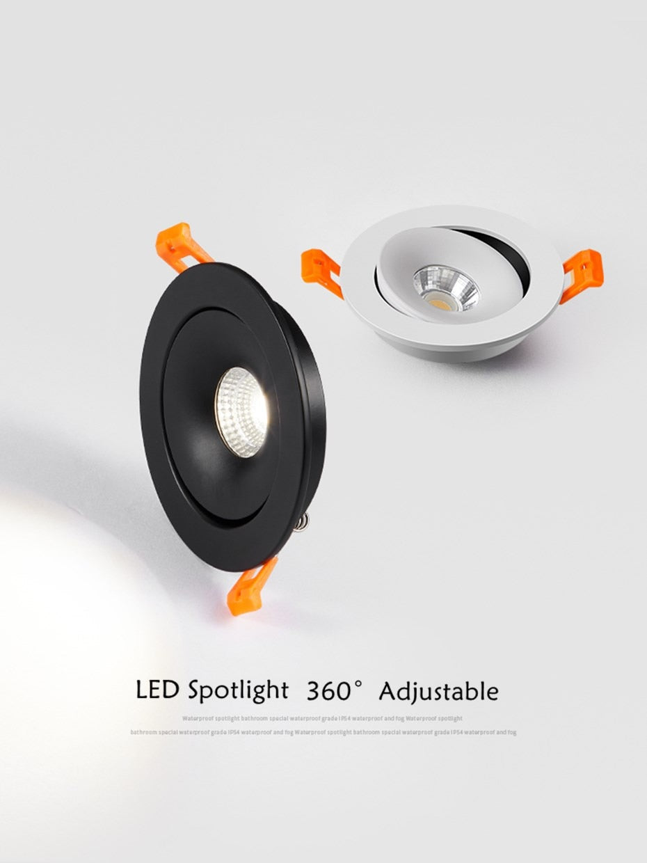 DBF 2022 New 360 Degrees Angle Adjustable 5W 7W 10W 12W 18W Ceiling Spot Lights Recessed Downlights For Home TV Background