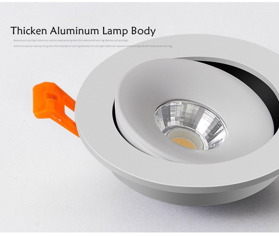 DBF 2022 New 360 Degrees Angle Adjustable 5W 7W 10W 12W 18W Ceiling Spot Lights Recessed Downlights For Home TV Background