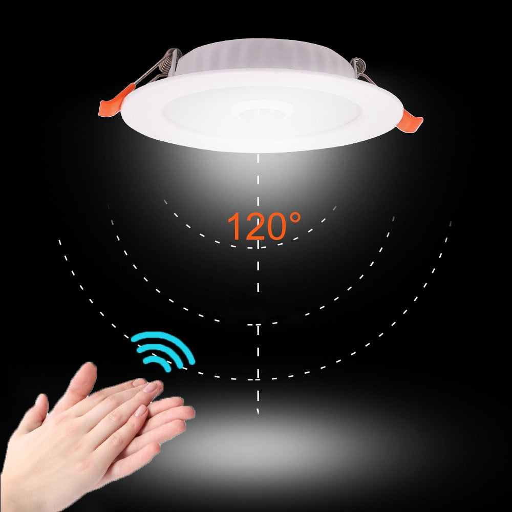 LED Downlight With Radar PIR Motion Sensor 3W 5W 9W 18W Round Recessed Lamp 220V Down Light Bedroom Kitchen Led Panel Light