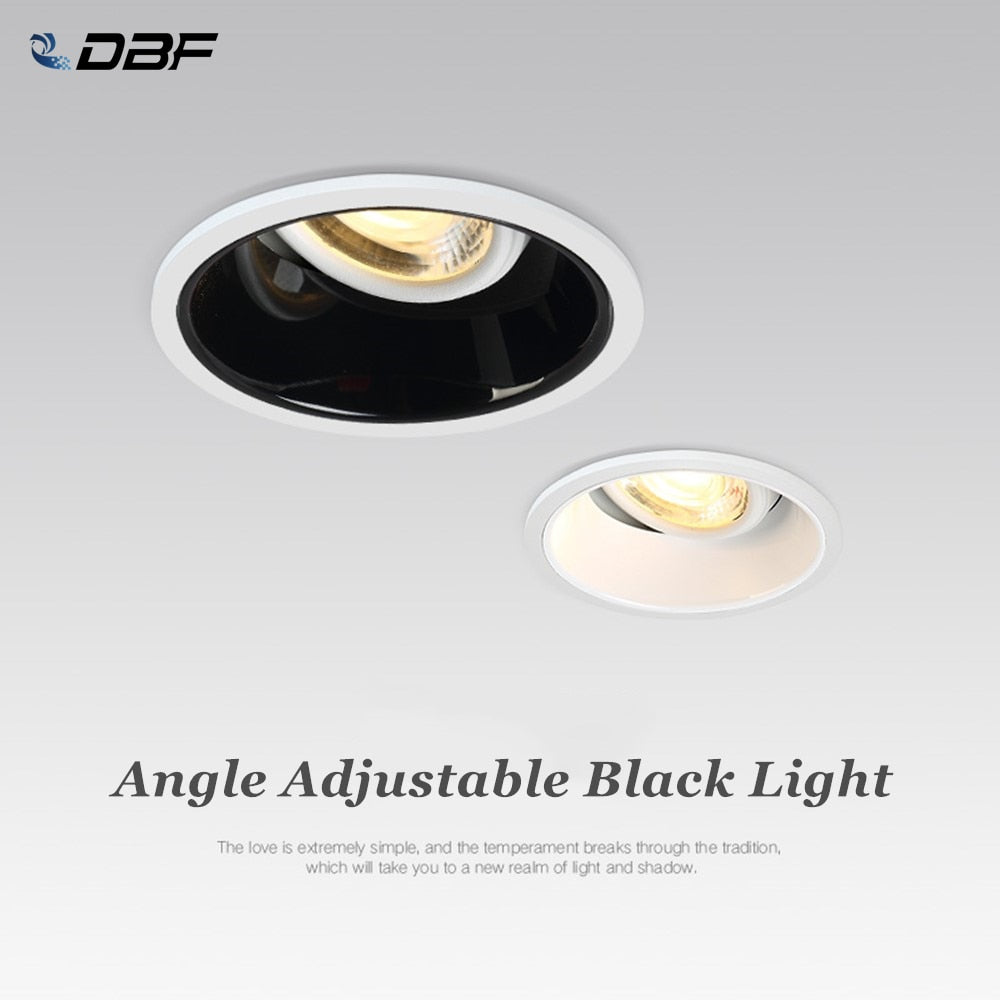 DBF 2021 New Deep-Glare LED Ceiling Spot Light 5W 7W 15W 18W Angle Adjustable Dimmable Embedded Downlight for Kitchen Bedroom