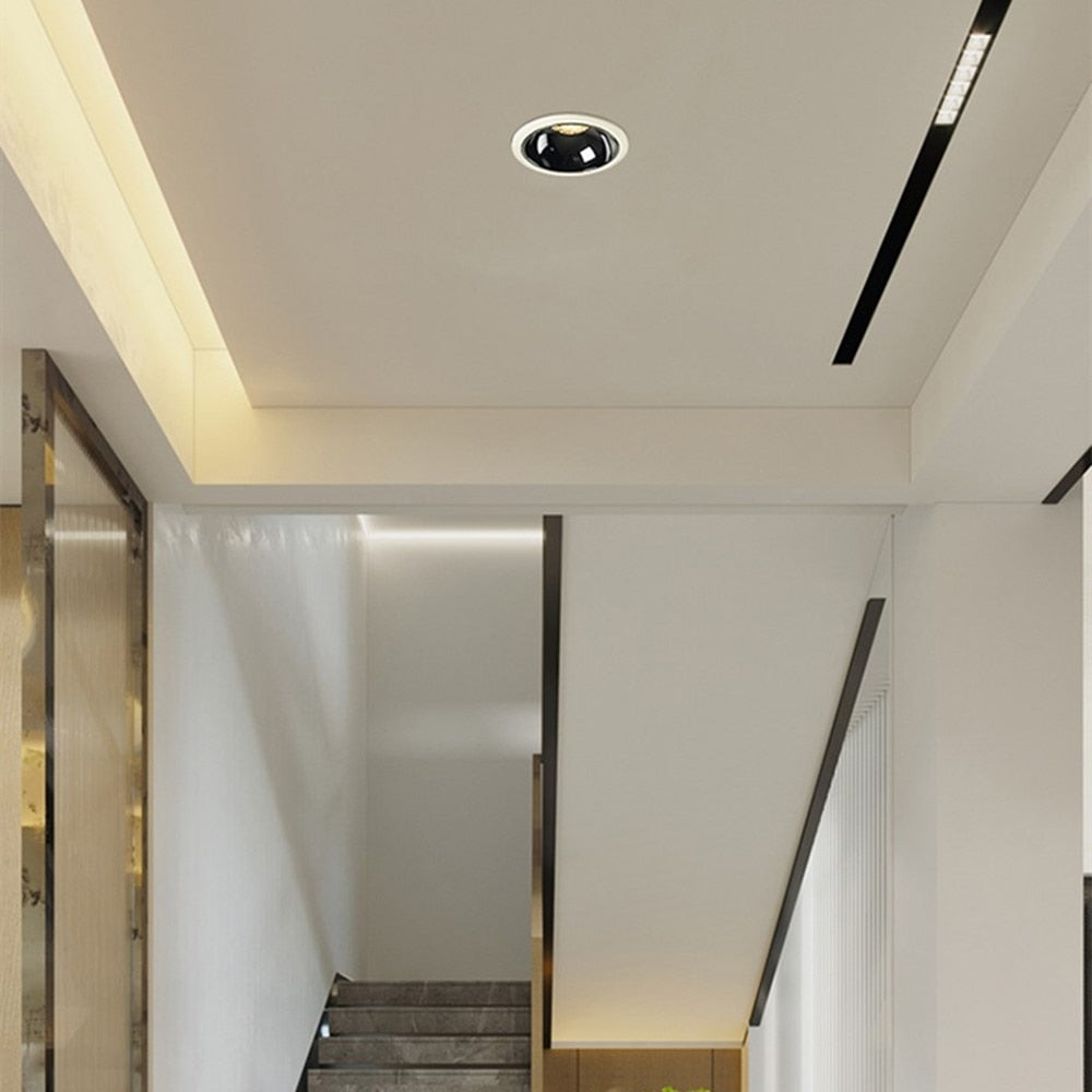 DBF 2021 New Deep-Glare LED Ceiling Spot Light 5W 7W 15W 18W Angle Adjustable Dimmable Embedded Downlight for Kitchen Bedroom