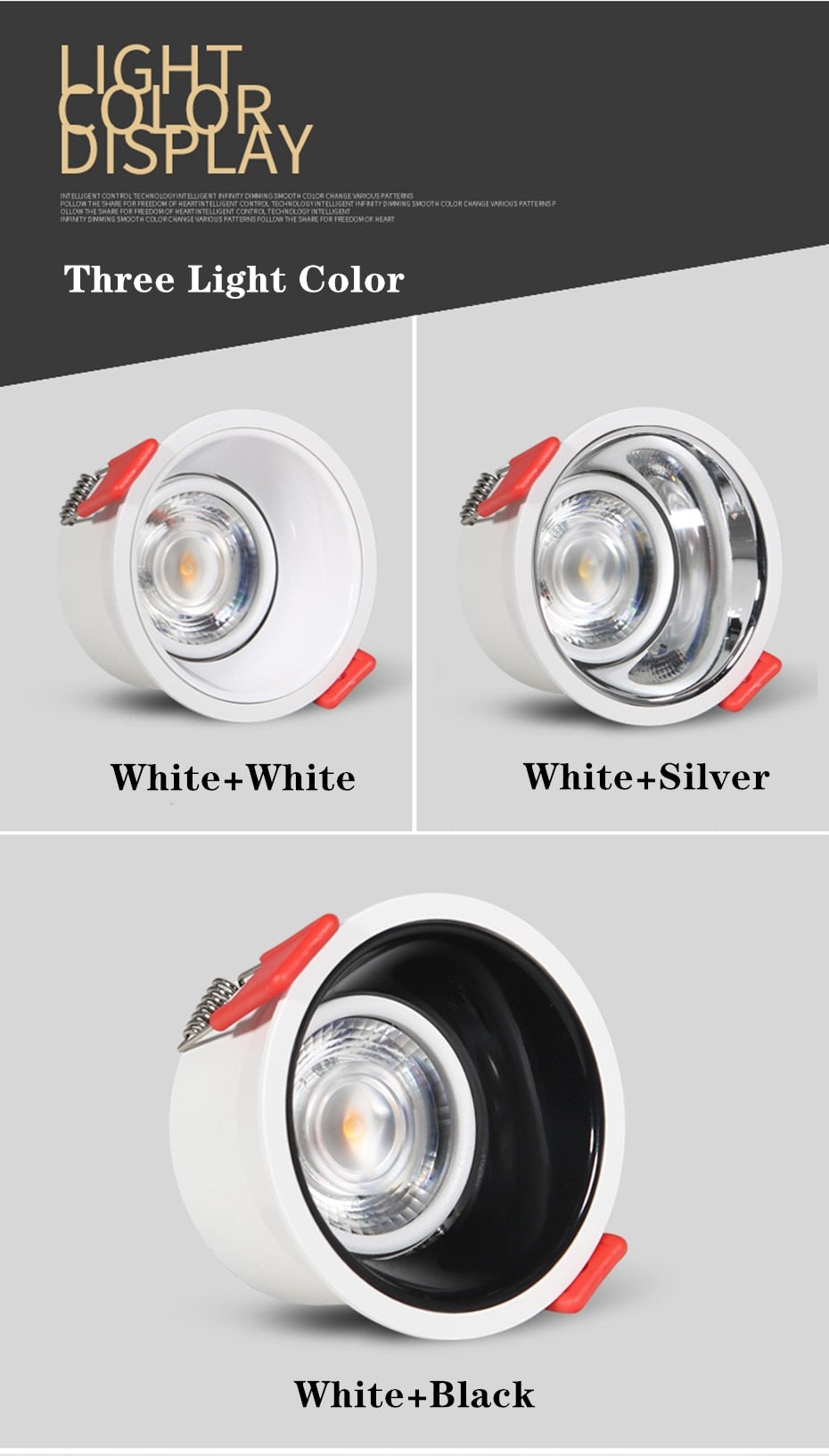 DBF 2021 New Deep-Glare LED Ceiling Spot Light 5W 7W 15W 18W Angle Adjustable Dimmable Embedded Downlight for Kitchen Bedroom