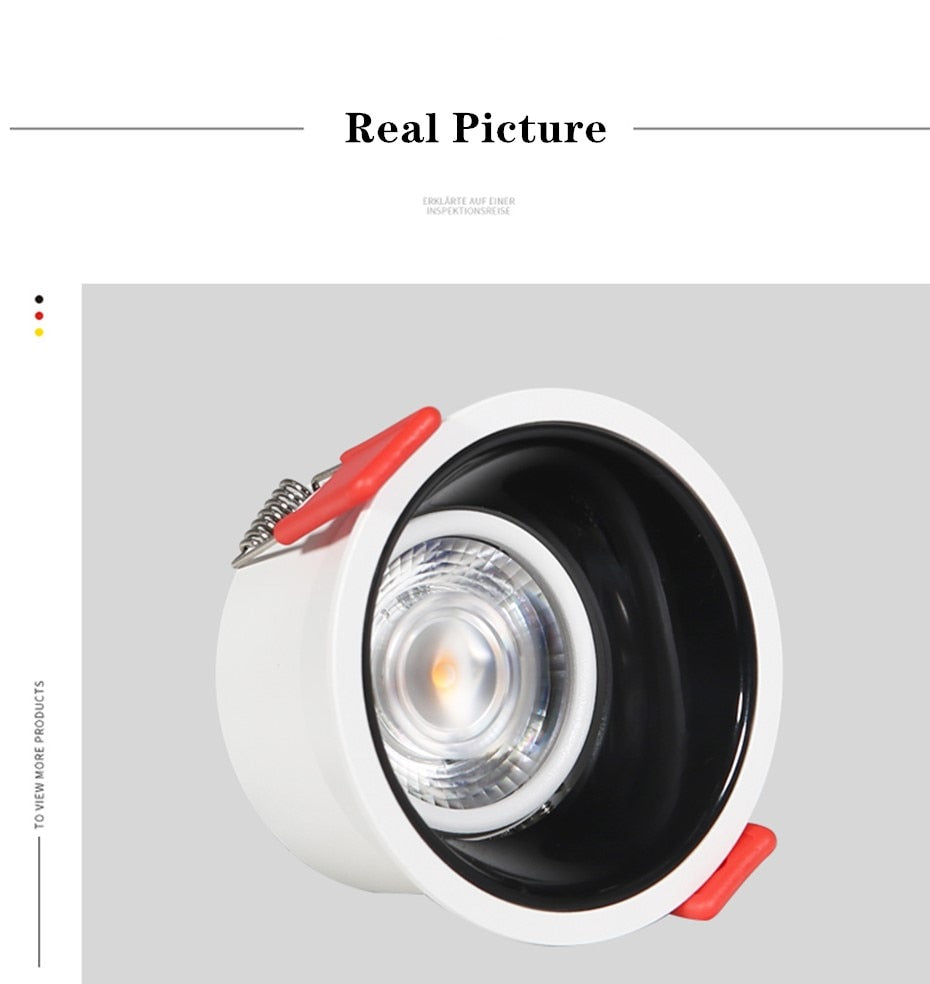 DBF 2021 New Deep-Glare LED Ceiling Spot Light 5W 7W 15W 18W Angle Adjustable Dimmable Embedded Downlight for Kitchen Bedroom