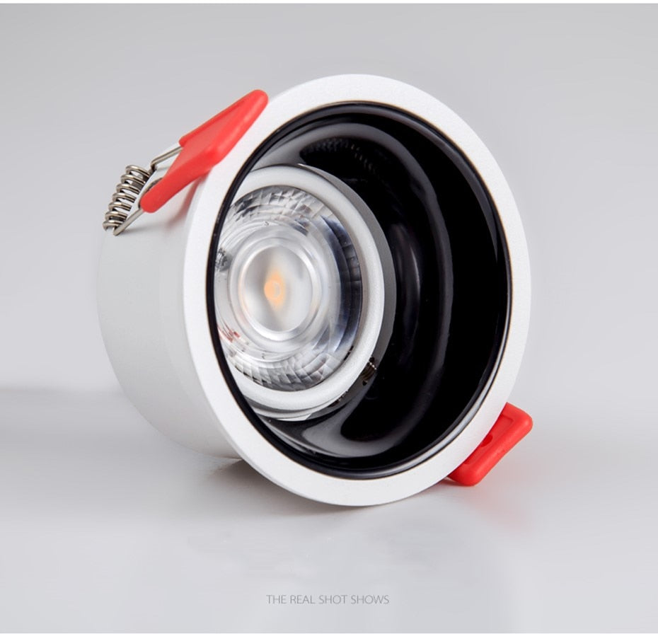 DBF 2021 New Deep-Glare LED Ceiling Spot Light 5W 7W 15W 18W Angle Adjustable Dimmable Embedded Downlight for Kitchen Bedroom