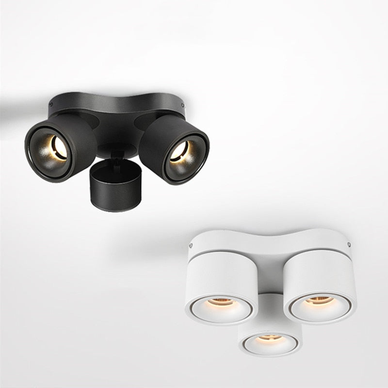 Dimmable Led Downlights Adjustable Collapsible Rotating Cob 27w 36w 48w Led Ceiling Spot Lights Ac 220v Lamps For Room Foyer