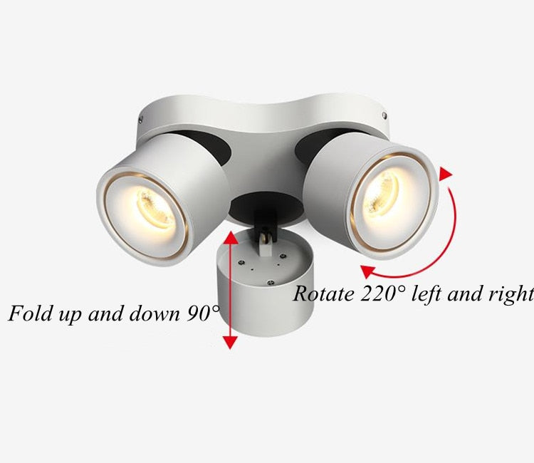 Dimmable Led Downlights Adjustable Collapsible Rotating Cob 27w 36w 48w Led Ceiling Spot Lights Ac 220v Lamps For Room Foyer