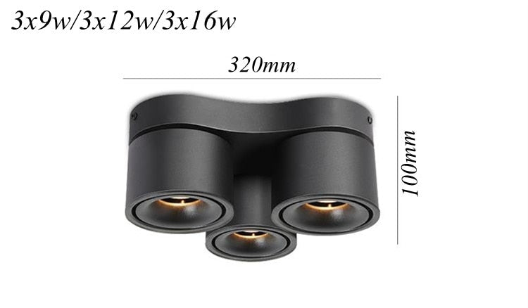 Dimmable Led Downlights Adjustable Collapsible Rotating Cob 27w 36w 48w Led Ceiling Spot Lights Ac 220v Lamps For Room Foyer