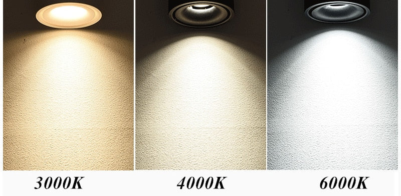 Dimmable Led Downlights Adjustable Collapsible Rotating Cob 27w 36w 48w Led Ceiling Spot Lights Ac 220v Lamps For Room Foyer