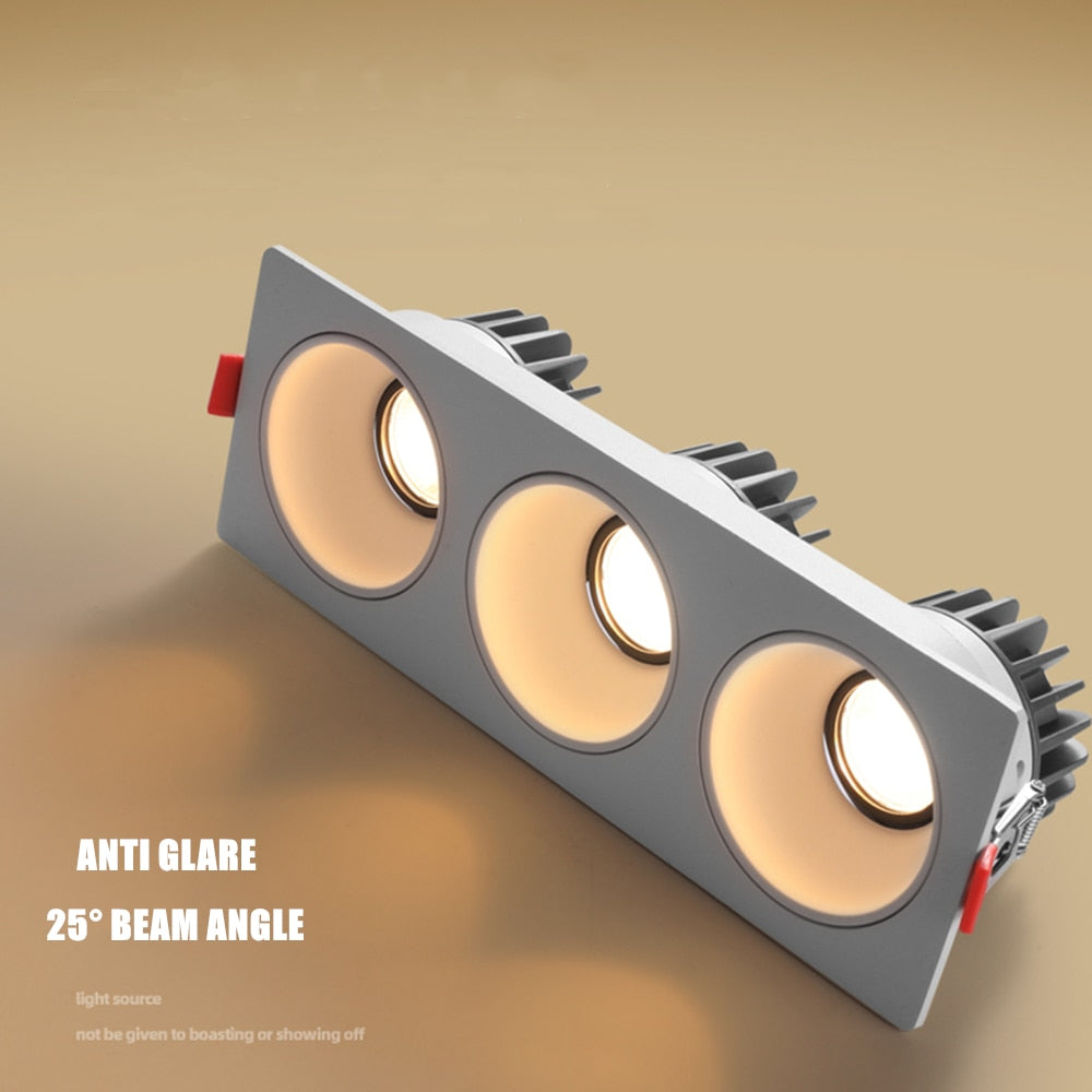 High Brightness Anti Glare Ceiling Recessed LED COB Downlights Angle Adjust 21W 36W 45W 60W Spot Lights Home Indoor Bedroom 220V