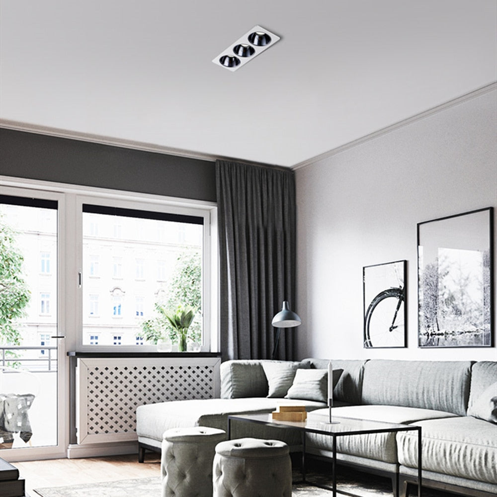 High Brightness Anti Glare Ceiling Recessed LED COB Downlights Angle Adjust 21W 36W 45W 60W Spot Lights Home Indoor Bedroom 220V