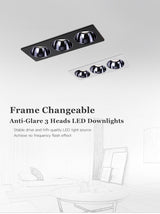 High Brightness Anti Glare Ceiling Recessed LED COB Downlights Angle Adjust 21W 36W 45W 60W Spot Lights Home Indoor Bedroom 220V