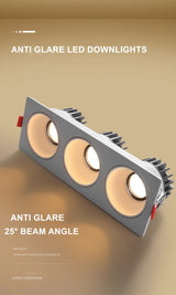 High Brightness Anti Glare Ceiling Recessed LED COB Downlights Angle Adjust 21W 36W 45W 60W Spot Lights Home Indoor Bedroom 220V