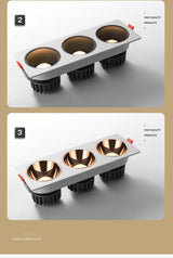 High Brightness Anti Glare Ceiling Recessed LED COB Downlights Angle Adjust 21W 36W 45W 60W Spot Lights Home Indoor Bedroom 220V