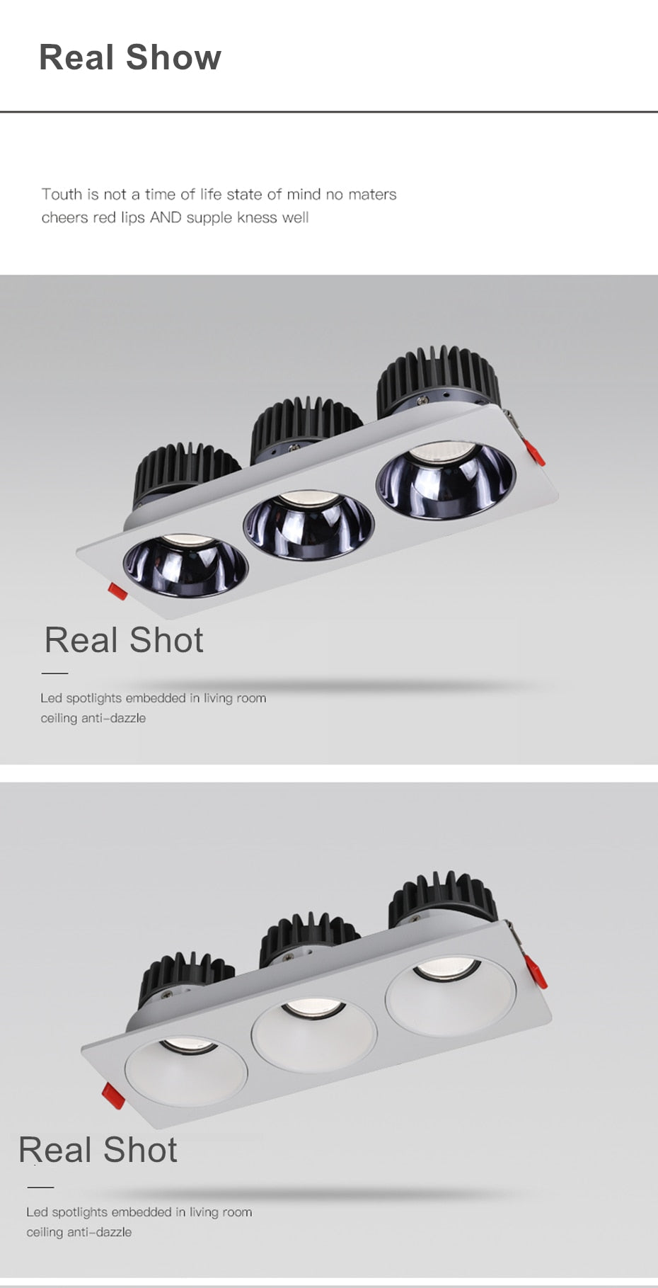 High Brightness Anti Glare Ceiling Recessed LED COB Downlights Angle Adjust 21W 36W 45W 60W Spot Lights Home Indoor Bedroom 220V