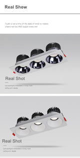 High Brightness Anti Glare Ceiling Recessed LED COB Downlights Angle Adjust 21W 36W 45W 60W Spot Lights Home Indoor Bedroom 220V