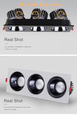 High Brightness Anti Glare Ceiling Recessed LED COB Downlights Angle Adjust 21W 36W 45W 60W Spot Lights Home Indoor Bedroom 220V