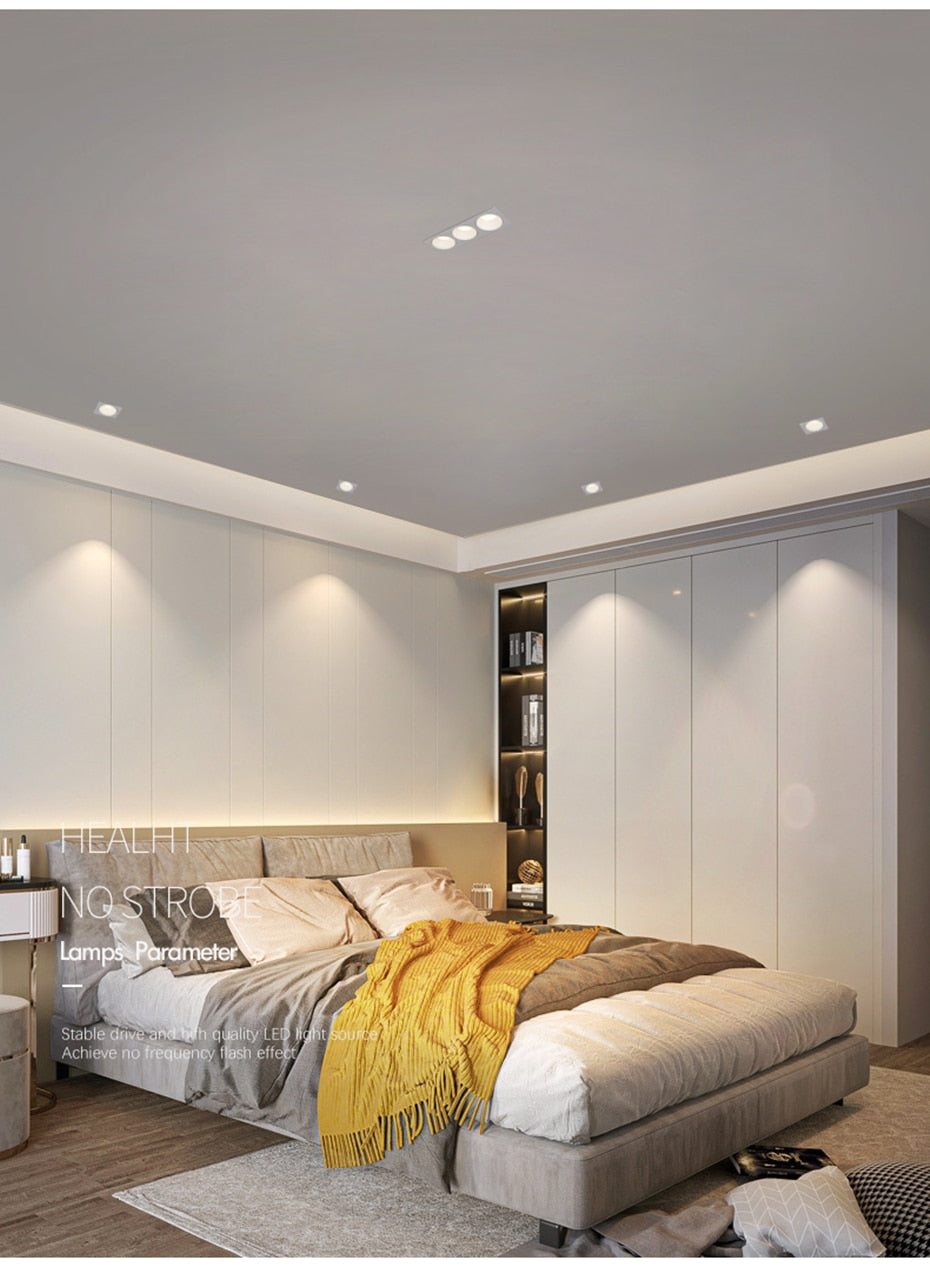 High Brightness Anti Glare Ceiling Recessed LED COB Downlights Angle Adjust 21W 36W 45W 60W Spot Lights Home Indoor Bedroom 220V