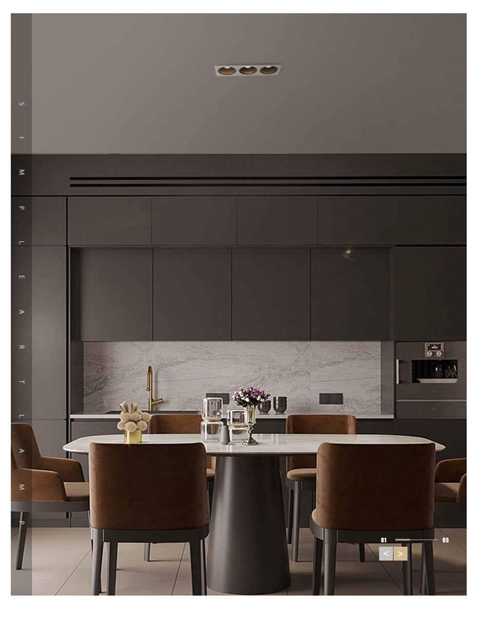 High Brightness Anti Glare Ceiling Recessed LED COB Downlights Angle Adjust 21W 36W 45W 60W Spot Lights Home Indoor Bedroom 220V