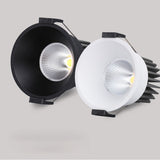 Dimmable LED Downlight Anti Glare 9W 12W 85-265V COB LED DownLights Dimmable Spot Recessed Down Light Bulb White Black body