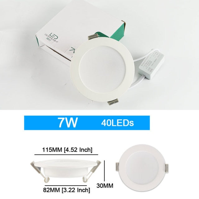 Green Eye led downlight 3w 5w 7w 12w 18w spot led downlight AC 220V 240V led lamp 2835SMD Ultra thin round panel light bedroom