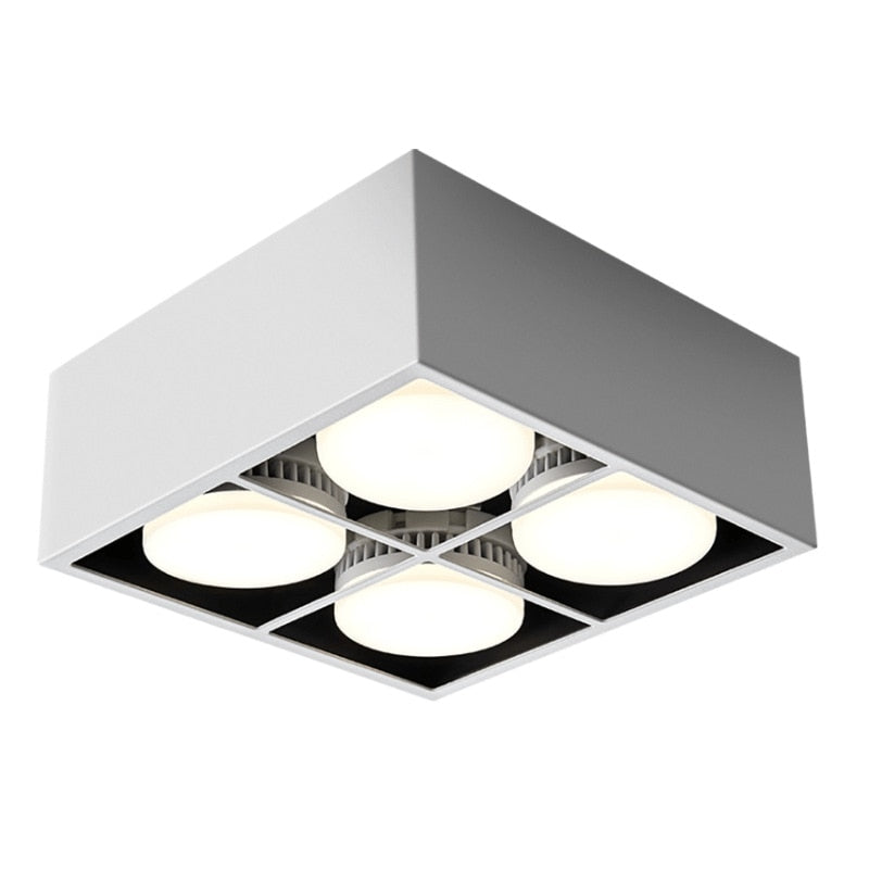 Surface Mounted LED Ceiling Lamp Spot 28W Led Downlight Angle Adjust Square Box Grille Light For Kitchen Home Lighting