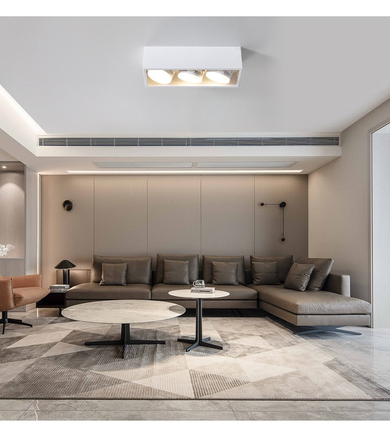 Surface Mounted LED Ceiling Lamp Spot 28W Led Downlight Angle Adjust Square Box Grille Light For Kitchen Home Lighting