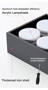 Surface Mounted LED Ceiling Lamp Spot 28W Led Downlight Angle Adjust Square Box Grille Light For Kitchen Home Lighting