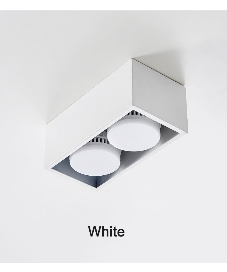 Surface Mounted LED Ceiling Lamp Spot 28W Led Downlight Angle Adjust Square Box Grille Light For Kitchen Home Lighting
