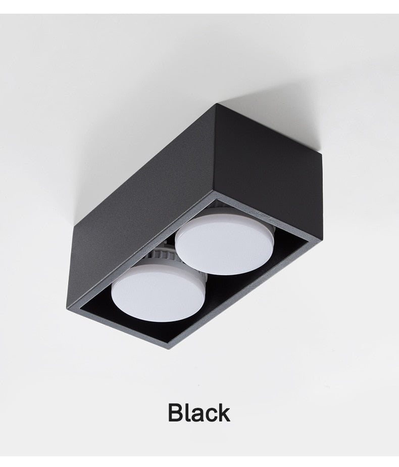 Surface Mounted LED Ceiling Lamp Spot 28W Led Downlight Angle Adjust Square Box Grille Light For Kitchen Home Lighting