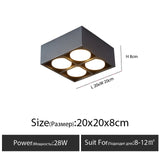 Surface Mounted LED Ceiling Lamp Spot 28W Led Downlight Angle Adjust Square Box Grille Light For Kitchen Home Lighting