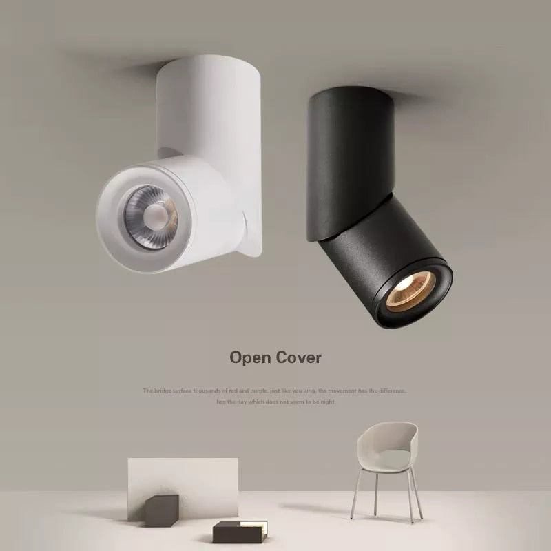 Dimmable rotatable downlights led cob ceiling spot lights ac220v 240v led lamp interior room lighting