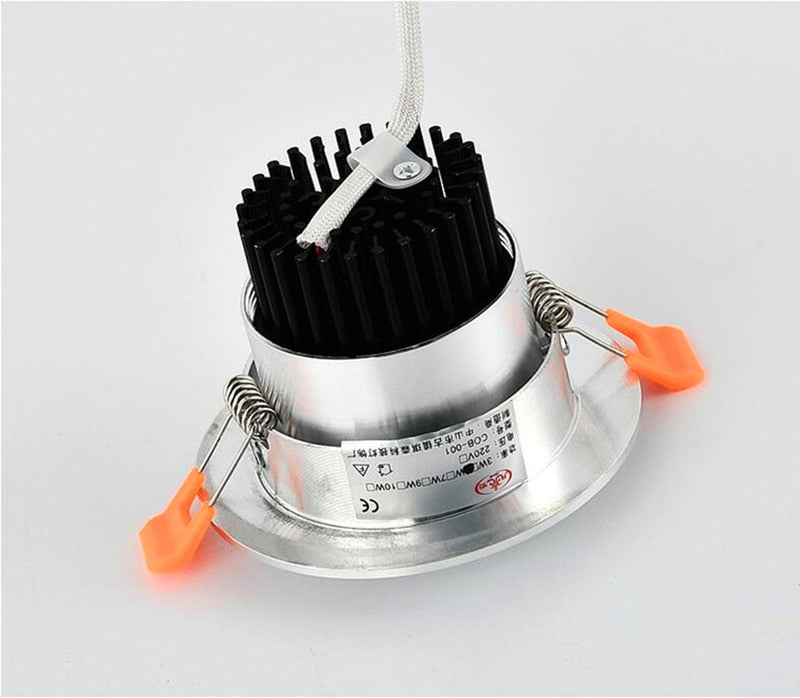 Dimmable Recessed LED Downlights 5W 7W 9W 12W COB LED Ceiling Spot Lights AC85~265V Warm Cold White LED Lamps Indoor Lighting