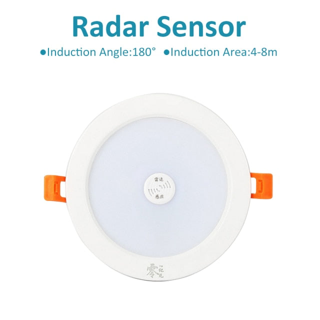 LED Downlight With Radar PIR Motion Sensor 3W 5W 9W 18W Round Recessed Lamp 220V Down Light Bedroom Kitchen Led Panel Light