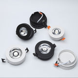 Round 90° Folding Recessed COB LED Downlights 5W/7W/12W LED Ceiling Spot lights Background Painting Lamps AC220V Indoor Lighting