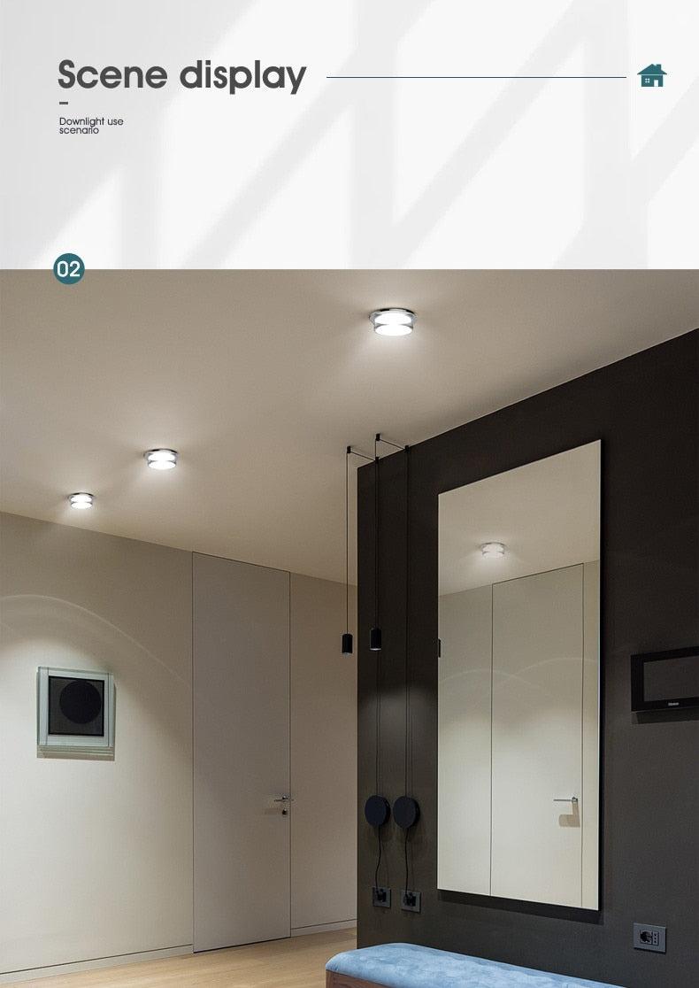 LED Crystal Downlight 5W 7W 9W 12W  Dimmable Recessed Ceiling spot light Ceiling lamp for Living Room Bedroom Kitchen lights