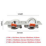 Square 360 Angle Adjustable LED COB Recessed Downlight Black/White 7W 10W 15W 14W 20W 30W LED Ceiling Spot Light Pic Background