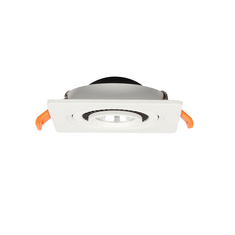Square 360 Angle Adjustable LED COB Recessed Downlight Black/White 7W 10W 15W 14W 20W 30W LED Ceiling Spot Light Pic Background