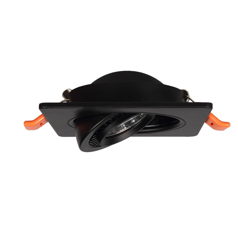 Square 360 Angle Adjustable LED COB Recessed Downlight Black/White 7W 10W 15W 14W 20W 30W LED Ceiling Spot Light Pic Background