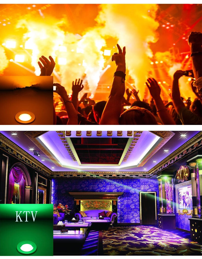 LED Panel Lamp 5w 7w 9w 12w 18w DownLight 230V RGB Downlight Aluminum indoor party bar ktv light Lamps Color Downlight