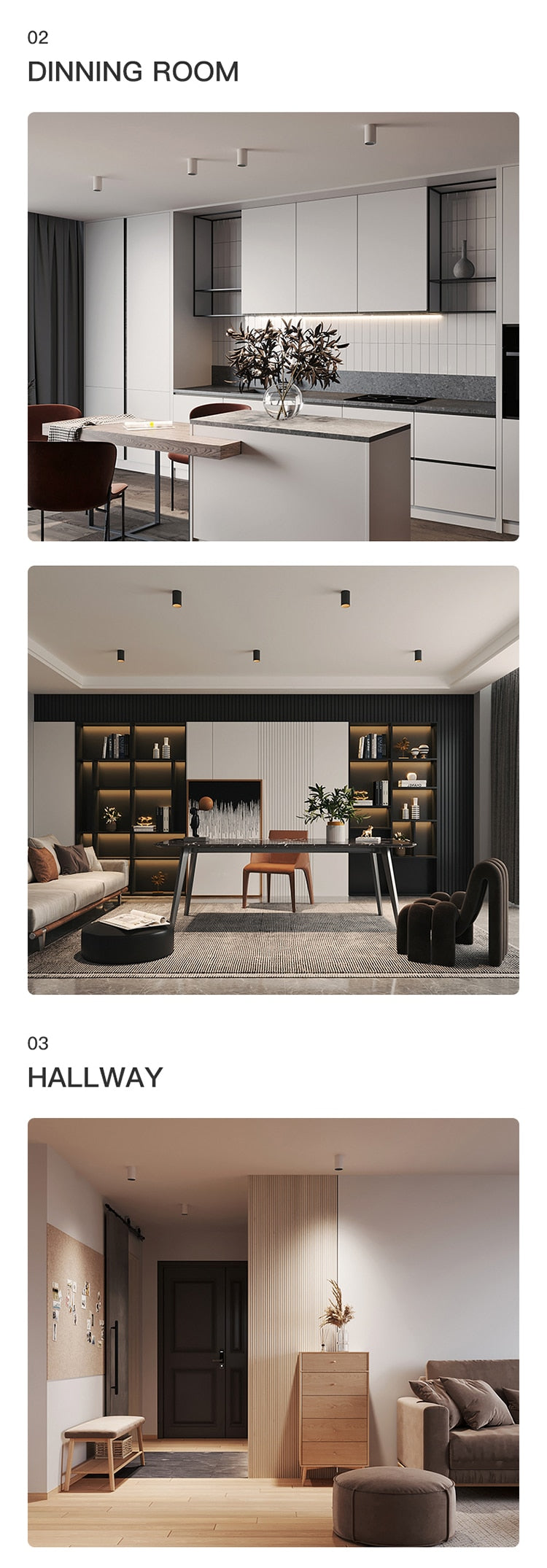 XRZLux Round Surface Mounted Led Downlights 10W COB LED Ceiling Spot Lights Aluminum Anti-glare LED Lamp Indoor Lighting