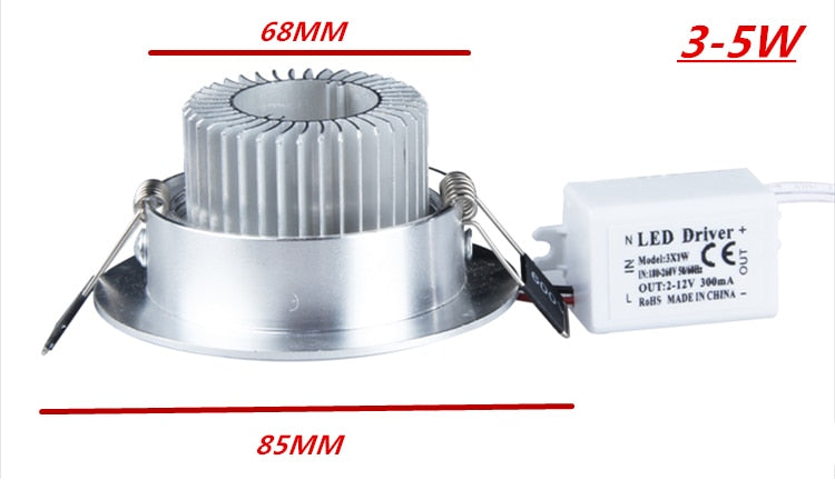 Super Bright Dimmable Led downlight light COB Ceiling 50 PCS Spot Light 3w 5w 7w 12w ceiling recessed Lights Indoor Lighting