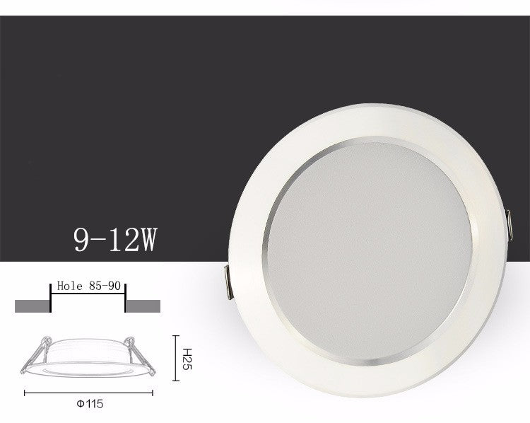 Changeable Led Downlight 5w 7w 9w 4pcs Ceiling Recessed Light Silver Frame 3 Color Change Warm Nature Cool White AC220-240V