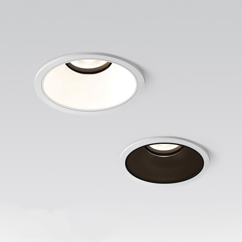 Anti-glare Recessed Ceiling Downlight lamp 7W 12W 15W Dimmable cob led spot lights Ceiling Fixtures Lighting AC85-265V