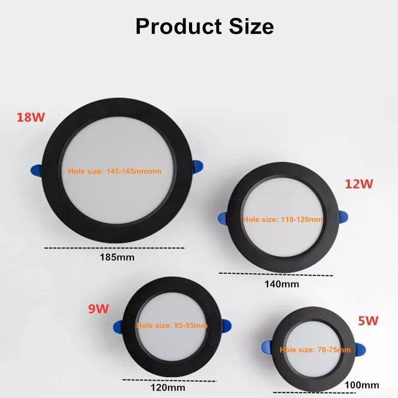 Recessed Ultra-thin Round LED Downlight for Home, 5W, 9W, 12W, 18W, Living Room, Hallway, AC220V