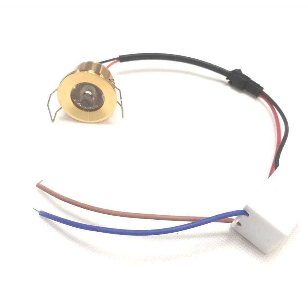 6pcs/lot Led Mini Cabinet Downlight 1w Diameter 31mm Ac230v Gold Frame Recessed Ceiling No Flicker